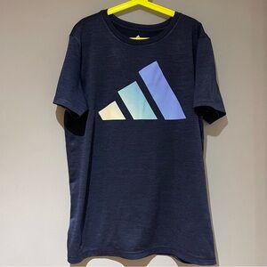 Adidas Kids Dark Blue Tee with Gradient Logo